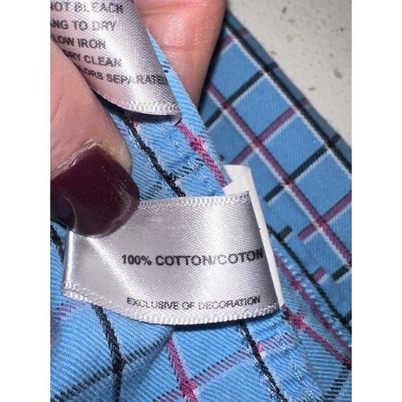 Cutter & Buck Men’s Shirt Button Down Long Sleeve Blue Plaid Large Casual preppy - Picture 6 of 7